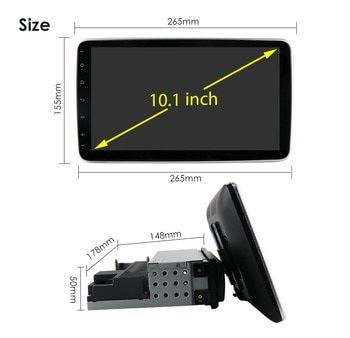 Универсална 1-DIN 10" мултимедия с Android GPS WiFi 360° с въртящ дисплей