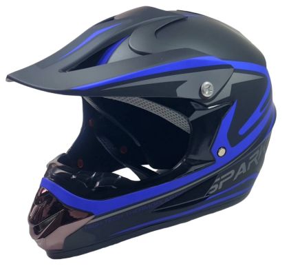 КАСКА N297 -Крос- черно+синьо -XL