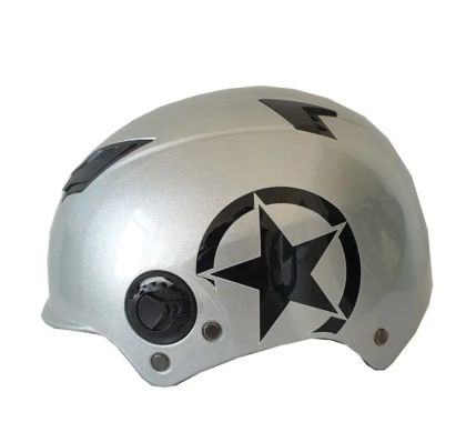 Каска за мотор М сива