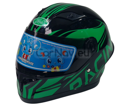 Детска Каска - Черно/Неон