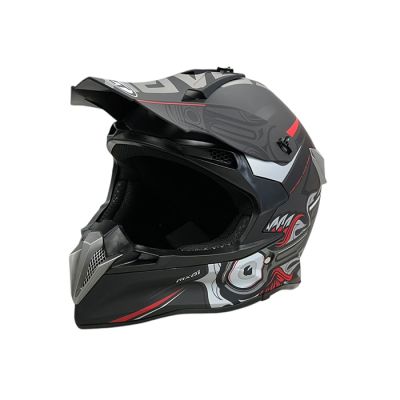 Мотокрос каска 188 - размер XL - Matt Black/Grey Red