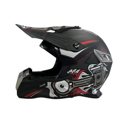 Мотокрос каска 188 - размер XL - Matt Black/Grey Red