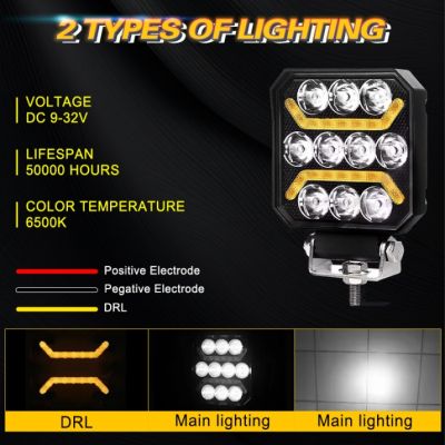 Диоден халоген LED бяла и жълта светлина габарит, 9-50V