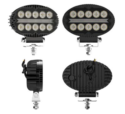 Универсална мощна LED ЛЕД диодна лампа халоген фар с бяла светлина и DRL жълта светлина 2000LM за камион трактор ролбар оффроуд АТВ джип земеделски и селскостопански машини и др. 12-24V