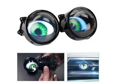 Комплект 3D LED фарове халогени дяволски очи Devil Eyes с лупи