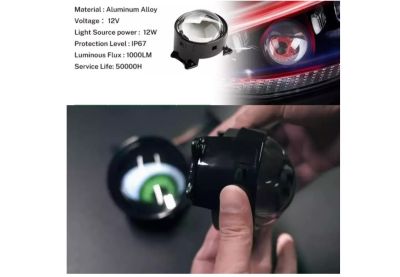 Комплект 3D LED фарове халогени дяволски очи Devil Eyes с лупи