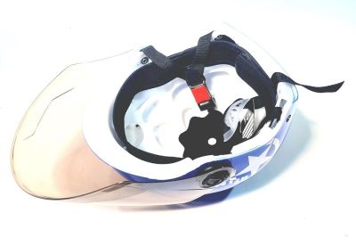 Каска мотопед, скутер-синя