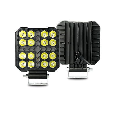 Халоген диоден с жълта светлина- 12-36V - 16LED - 48W с функция мигач
