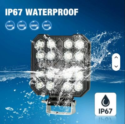 Халоген диоден с жълта светлина- 12-36V - 16LED - 48W с функция мигач