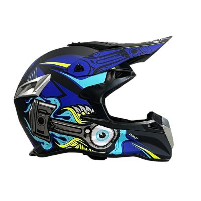Мотокрос каска 188 - размер XL - Matt Black/Blue