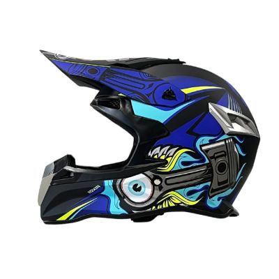 Мотокрос каска 188 - размер XL - Matt Black/Blue