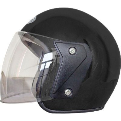 Отворена каска за скутер черен гланц