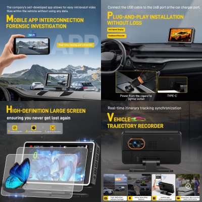 Универсален 5" Head-Up Дисплей (HUD) Podofo с Вграден DVR Видеорегистратор за Автомобил