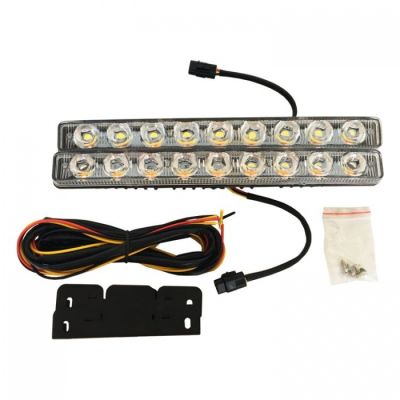 LED DRL дневни светлини с бягащ мигач 9 диода