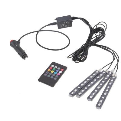 4бр.светлини за  вътрешна декорация на автомобила с 9led