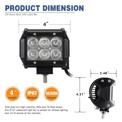 LED BAR / ЛЕД ХАЛОГЕН / РАБОТНА ЛАМПА 18W