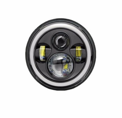 Комплект Кръгли LED фарове 7" 70W H4 букса, къси, дълги, дневни и мигач