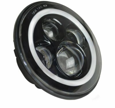 Комплект Кръгли LED фарове 7" 70W H4 букса, къси, дълги, дневни и мигач