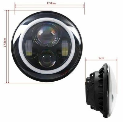 Комплект Кръгли LED фарове 7" 70W H4 букса, къси, дълги, дневни и мигач