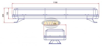 Аварийна лампа МАЯК 12V жълто + жълто (119 см)