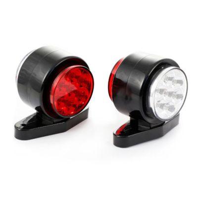 Късо ЛЕД рогче с 14 диода червено/ бяло -12 и 24 волта