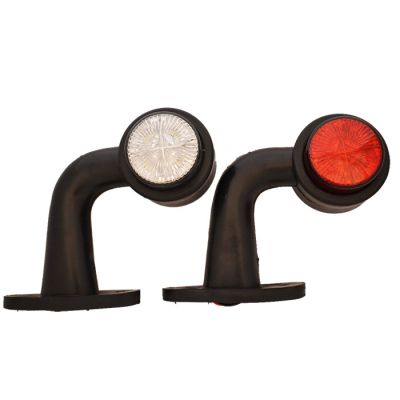 ЛЕД рогче с 4 диода червено/бяло криво