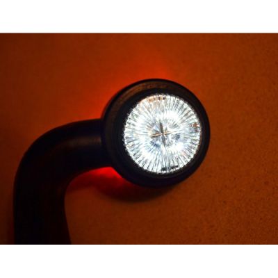 ЛЕД рогче с 4 диода червено/бяло криво