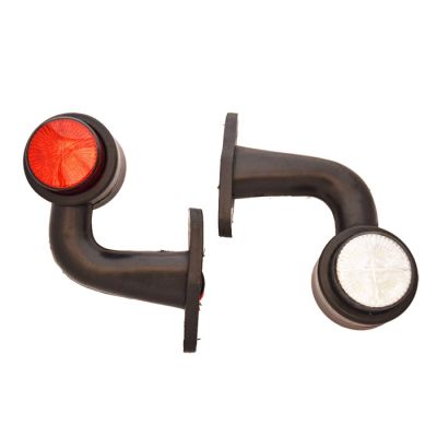 ЛЕД рогче с 4 диода червено/бяло криво