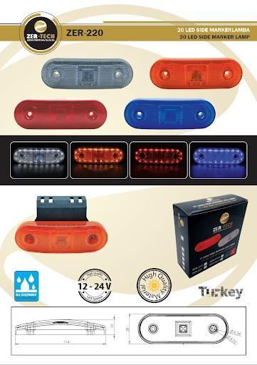 LED габарит - 12/24V бял