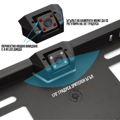 ПОСТАВКА/СТОЙКА ЗА НОМЕР С КАМЕРА ЗА ЗАДНО ВИЖДАНЕ