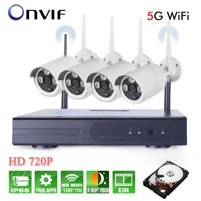 Комплект безжично WIFI видеонаблюдение 4 камери 5G WIFI KIT NVR Onvif
