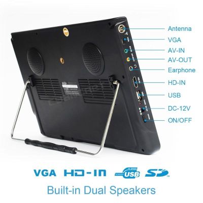 Портативен телевизор с цифров тунер DVB-T2  D12 12 инча HDMI, ATV, PVR