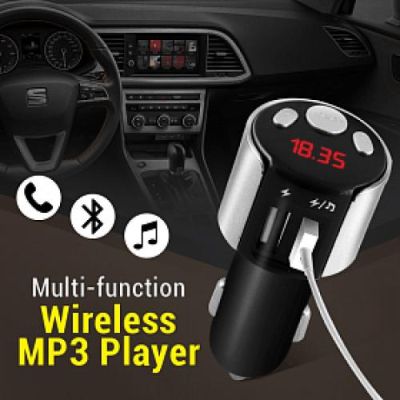 FM трансмитер за кола X10, Зарядно, Bluetooth, 2 USB, MP3 Player, Handsfree, Черен