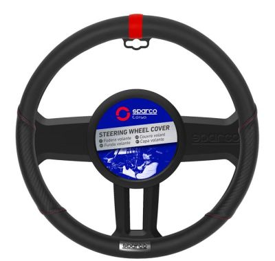 Калъф за волан SPARCO черен с червено