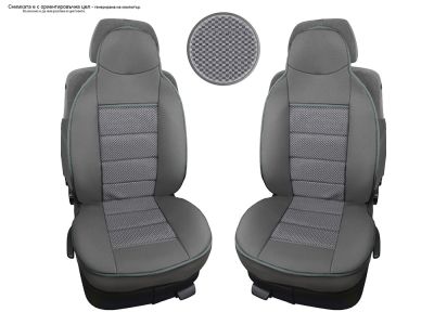 Комплект универсални калъфи за предни седалки черно със сиво