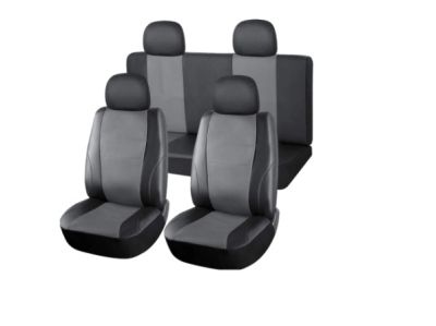 Пълен Комплект Калъфи Тапицерия За Автомобил Седалки Еко Кожа черно със сиво