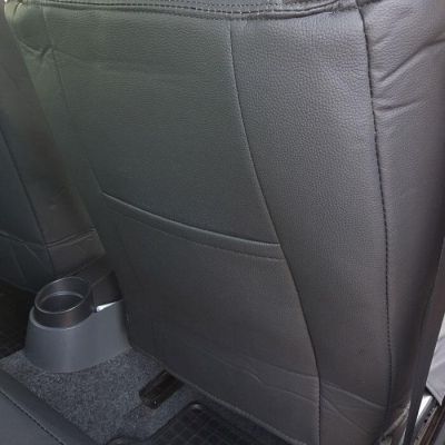 КОЖЕНА ТАПИЦЕРИЯ лукс черна / черна с червено