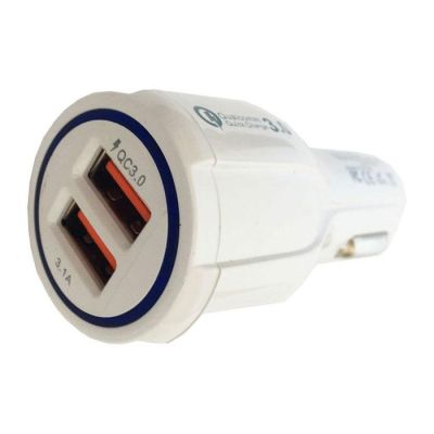 Универсално USB зрядно за кола с два порта и USB кабел