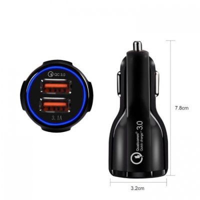 Универсално USB зарядно за кола с два порта