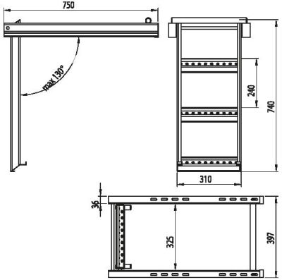 Сгъваема стълба за ремарке с 3 стъпала