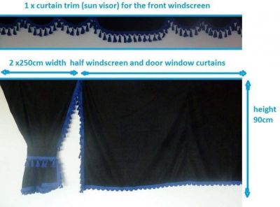 Перде за тов.автомобил предно цяло черно с червено