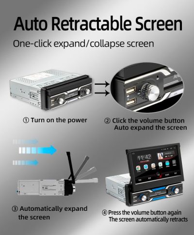 Android Мултимедия 1DIN, 7",Wi-Fi GPS, 4x55W, Touch Screen