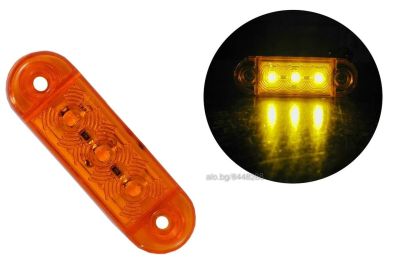 12V-24V - 3 LED страничен маркер токос габарит - за бус платформа камион ремарке автобус