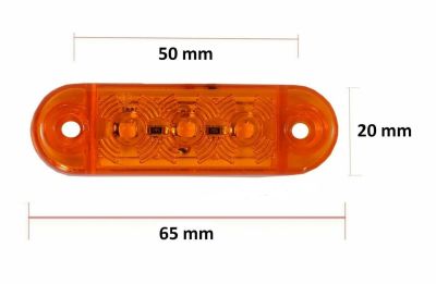 12V-24V - 3 LED страничен маркер токос габарит - за бус платформа камион ремарке автобус