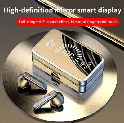 Безжични слушалки TWS, с огледало, Bluetooth 5.0, LED дисплей, IPX-5