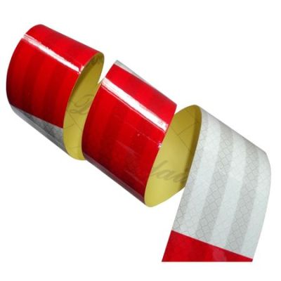 Светлоотразителна лента-бяло/червена- 3M 25m