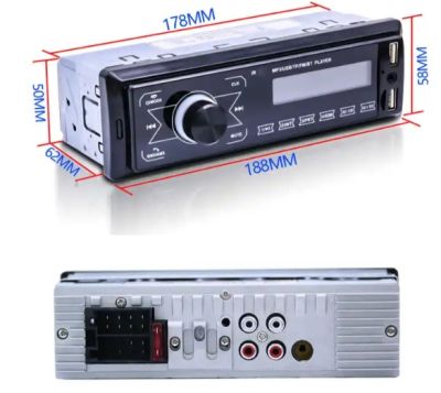 Авто радио MP3 Player BT FM Aux-in Receiver SD USB MP3 MMC WMA ISO Port