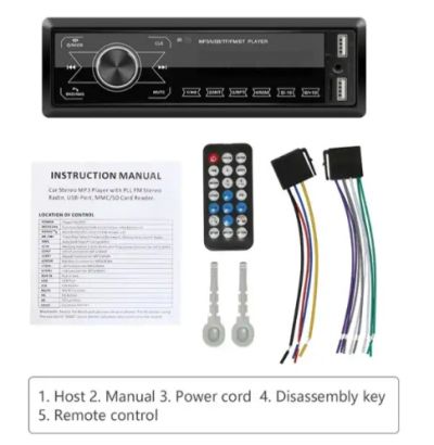 Авто радио MP3 Player BT FM Aux-in Receiver SD USB MP3 MMC WMA ISO Port