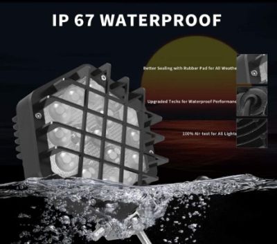 5-инчови 48W 4800 лумена LED светлини, Spot Light Pod, офроуд светлини, подходяща за лодка, джип, SUV, камион, ATV, мотоциклет (черен капак)