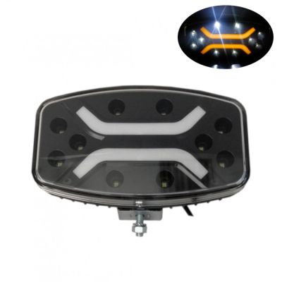 LED ЛЕД Високомощен диоден фар халоген лампа 12V - 24V бяло-жълто за АТВ джип камион трактор земеделски и селскостопански машини и др. 245 x 139 x 70